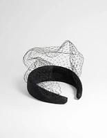 Black Mesh Veil Alice Band