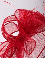 Triangular Red Feather Fascinator