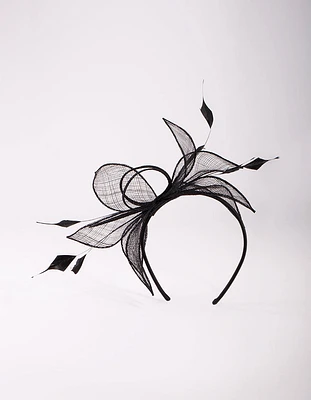Black Feather & Leaf Headband