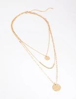 Gold Plated Disc & Ball Necklace Pack