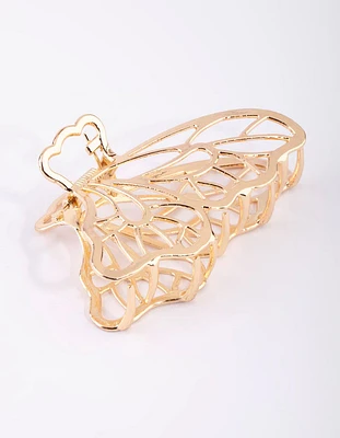 Gold Metal Butterfly Claw Clip