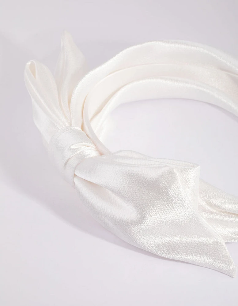 White Floppy Bow Alice Band