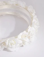 White Flower & Pearl Alice Band