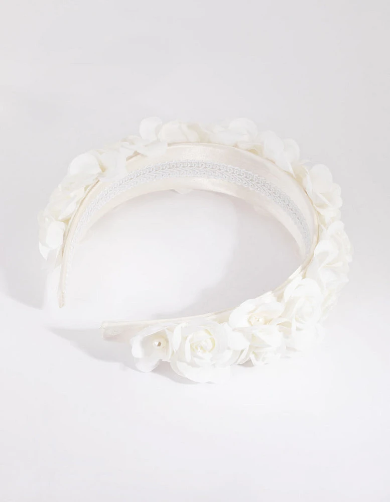 White Flower & Pearl Alice Band