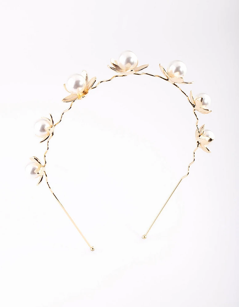 Gold Pearl Headband