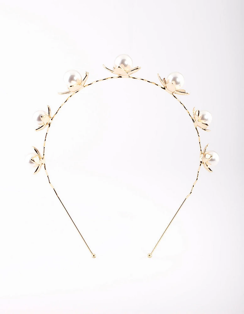 Gold Pearl Headband