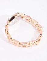 Rose Gold Diamante Chain Link Watch