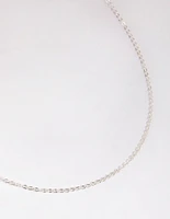 Silver Plated Short Plain Chain Necklace