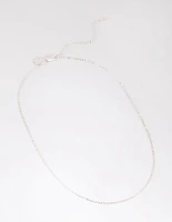 Silver Plated Short Plain Chain Necklace