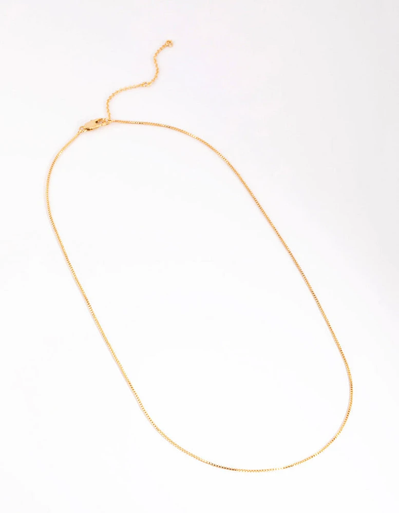 Gold Plated Medium Box Chain Necklace