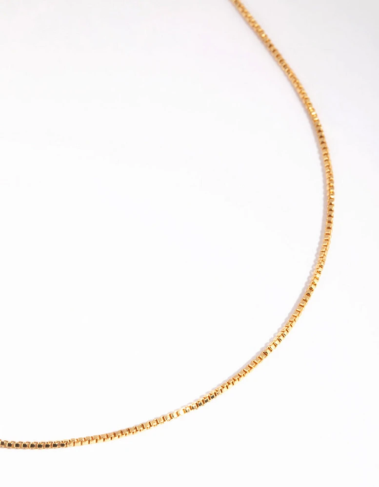 Gold Plated Medium Box Chain Necklace