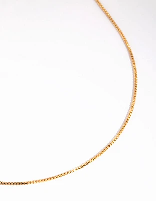 Gold Plated Medium Box Chain Necklace