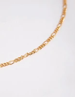 Gold Plated Short Figaro Necklace