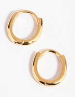 Gold Plated Sterling Silver Ball Stud & Huggie Earring Set