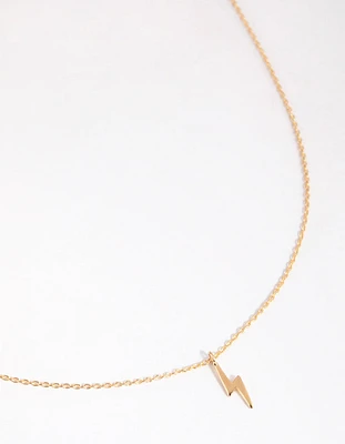 Gold Plated Sterling Silver Lightning Bolt Necklace