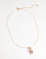 Rose Gold Teddy Bear Necklace