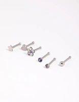 Surgical Steel Mixed Daisy Nose Studs