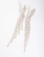 Silver Twisted Strand Drop Earrings