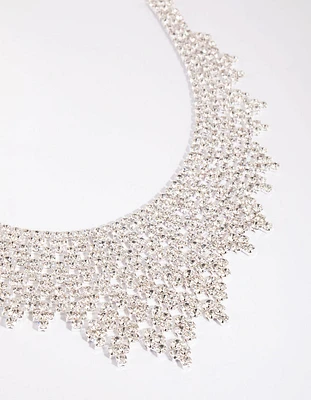 Silver Cup Chain Statement Necklace