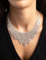 Silver Cup Chain Statement Necklace