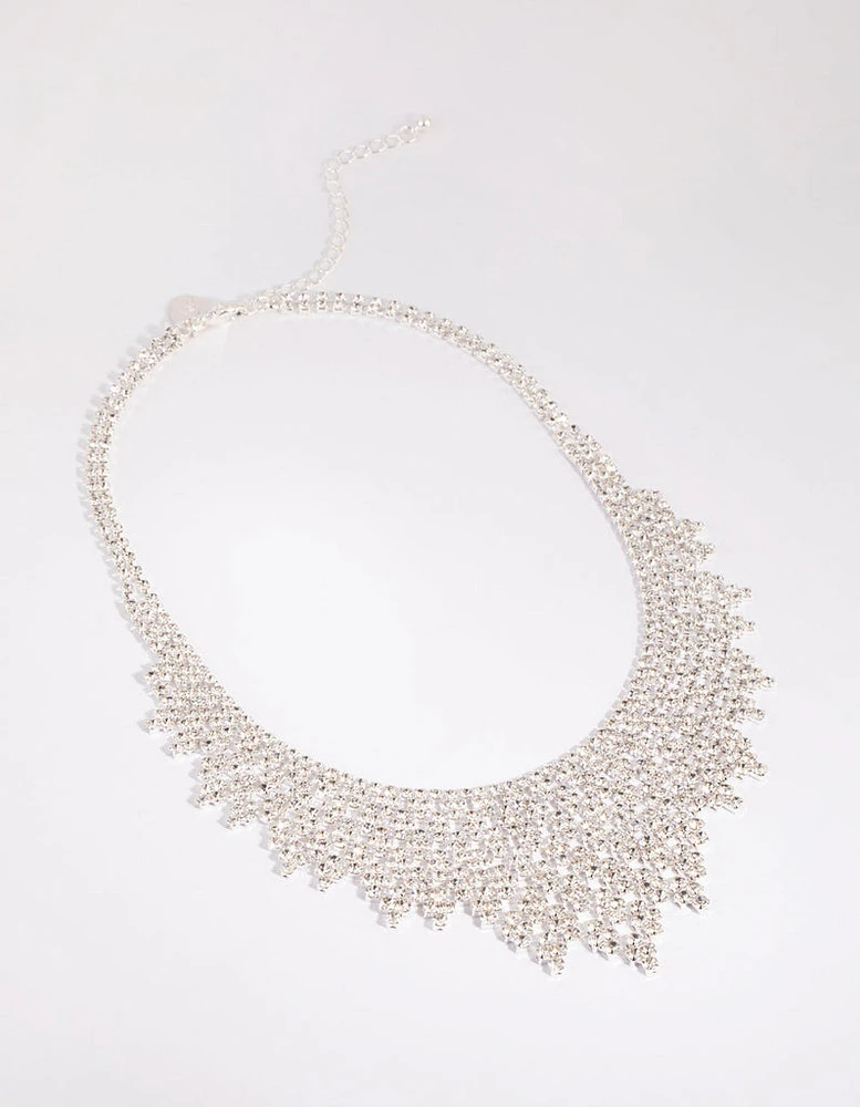 Silver Cup Chain Statement Necklace