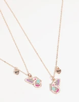 Kids Butterfly Best Friend Necklace Set