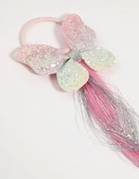 Kids Glitter Butterfly Faux Hair Tie