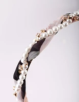 Twisted Diamante & Pearl Alice Band