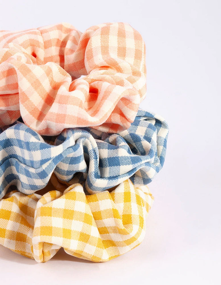 Mixed Gingham Scrunchie Pack