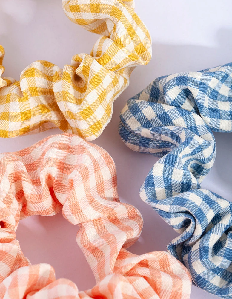 Mixed Gingham Scrunchie Pack