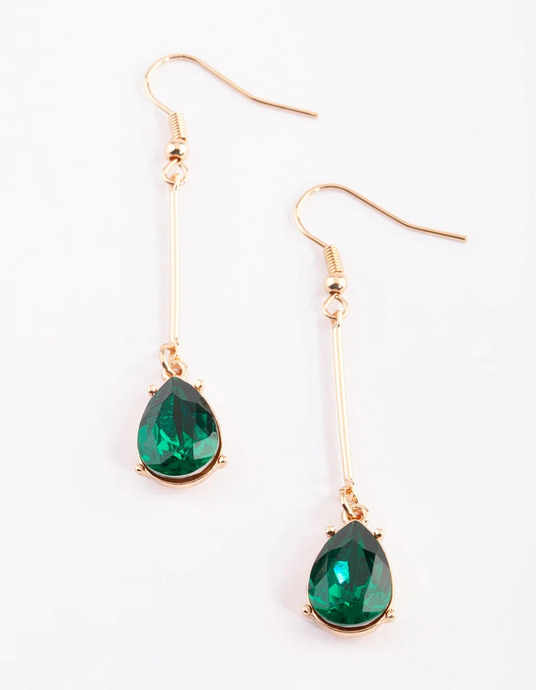 Green Teardrop Earrings