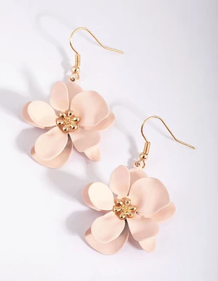 Blush Petal Drop Earrings