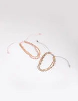 Acrylic Bead & Chain Friendship Bracelet Set