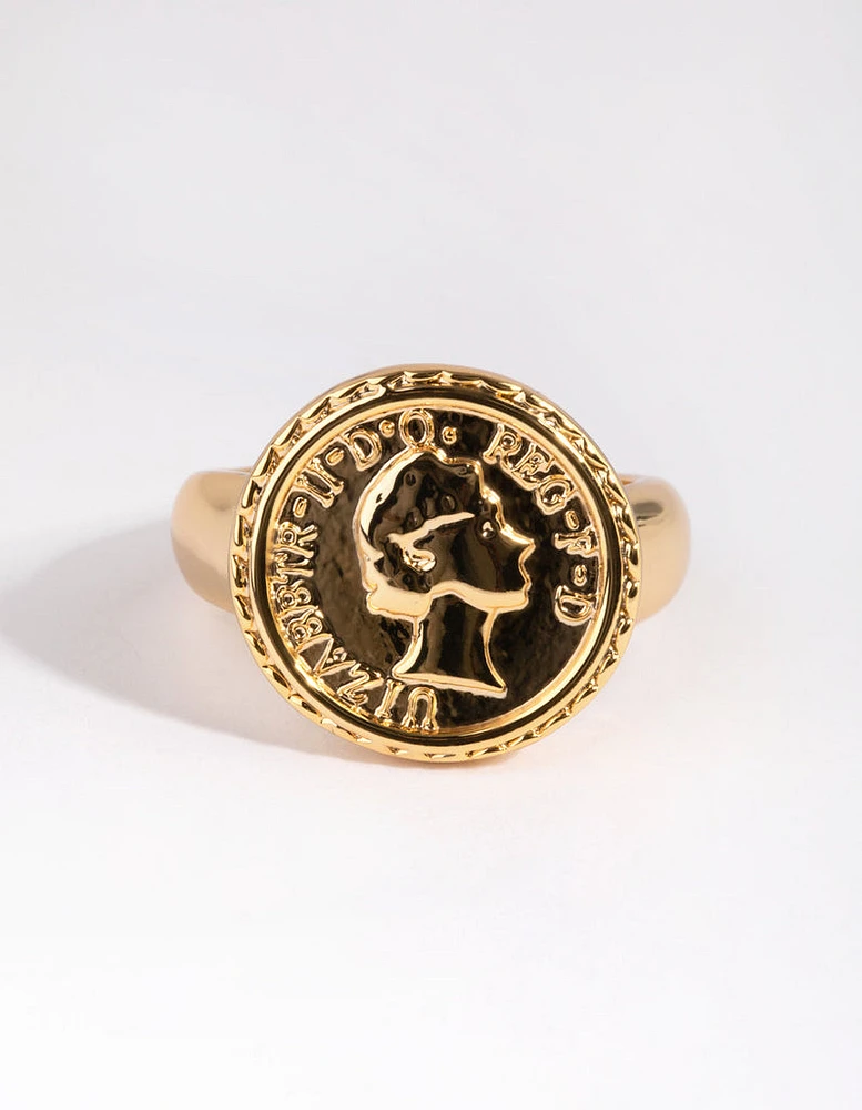 Gold Plated Coin Ring