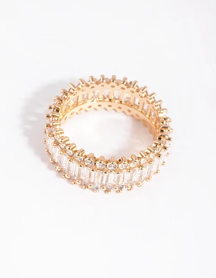 Gold Cubic Zirconia Baguette Ring