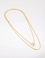 Gold Plated Rope Chain Fob Necklace