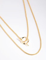 Gold Plated Rope Chain Fob Necklace