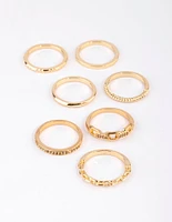 Gold Plated Stacking Rings with Diamantes