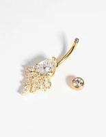 Gold Plated Surgical Steel Statement Belly Bar