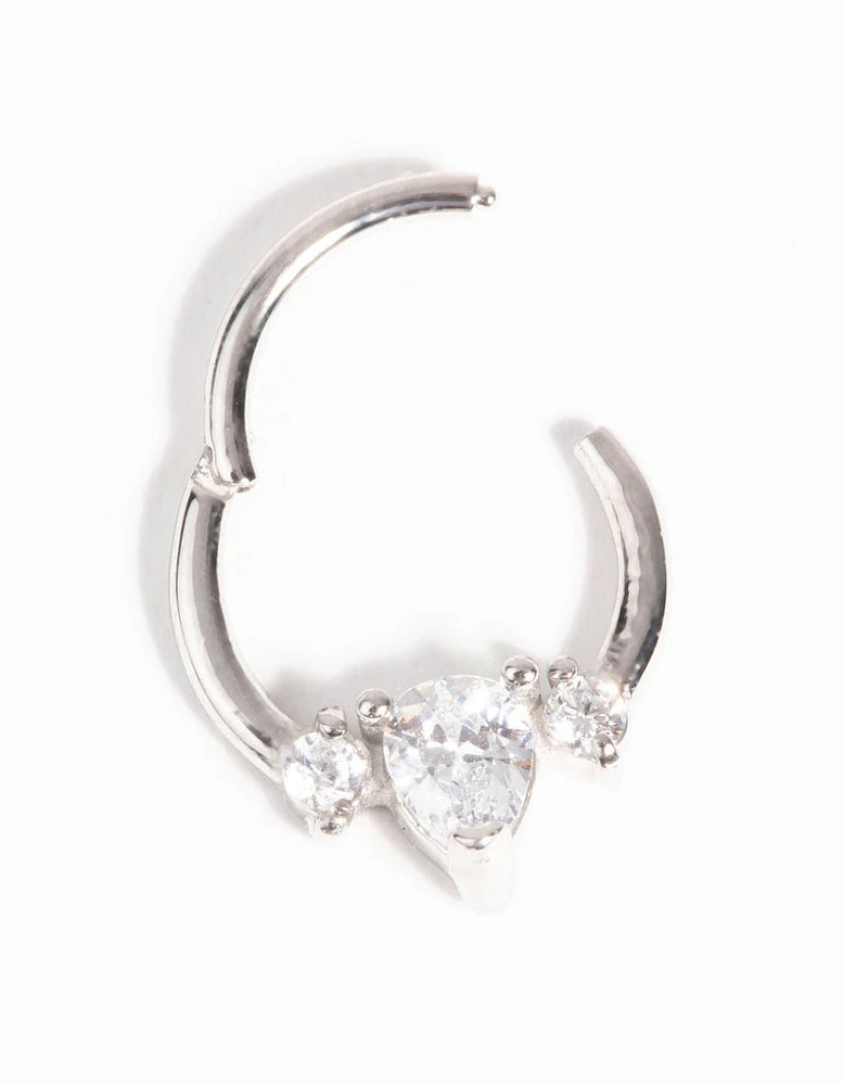 Surgical Steel Diamante Clicker Ring