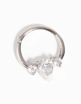 Surgical Steel Diamante Clicker Ring