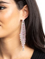 Silver Diamante Drape Earrings