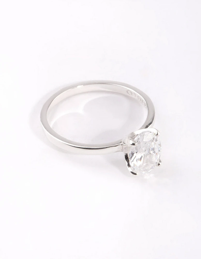 Sterling Silver Oval "I Do" Ring