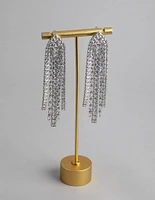 Silver Cup Chain Drop Earrings
