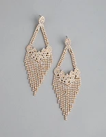 Gold Cubic Zirconia Chandelier Earrings