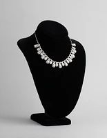 Rhodium Cubic Zirconia Dainty Deco Necklace