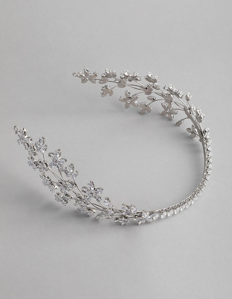 Rhodium Statement Flower Alice Band