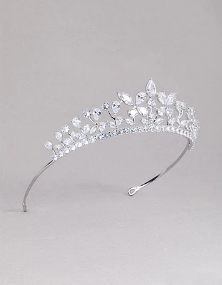 Rhodium Cubic Zirconia Royal Crown Alice Band