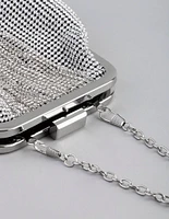 Silver Diamante Chain Fringe Purse