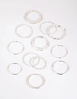 Silver Mixed Band Ring Pack